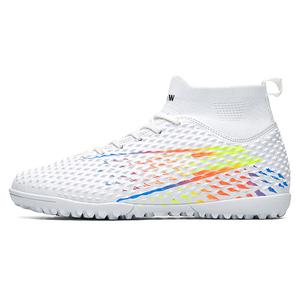 Футбольные бутсы детские с высоким верхом, амортизирующие удары и устойчивые к истиранию D&W, белый