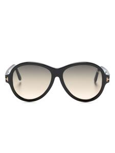 TOM FORD Eyewear солнцезащитные очки Camryn в круглой оправе, черный