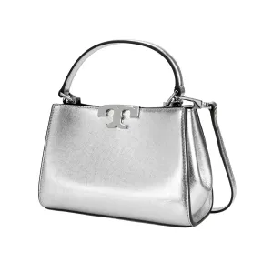 TORY BURCH Eleather One Shoulder Handbag Mini Women's Silver