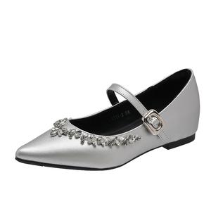 Туфли Мэри Джейн на блочном каблуке женские YAFEI XUANYU, Silver