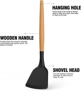 Набор силиконовых кухонных принадлежностей - Силиконовые кухонные принадлежности для приготовления пищи (черный) AVGPD