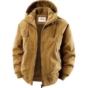 Пуховик Unisex Hooded Thickened Cargo Jeep, camel