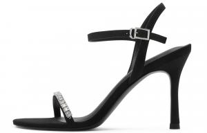 Сандалии на высоком каблуке 9,2 см с одной бретелью CHARLES&KEITH, черные текстурированные