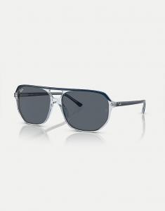 Ray-Ban - Bill One - Солнцезащитные очки неправильной формы синего цвета на прозрачном синем фоне с синими линзами