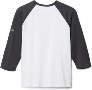 Columbia Kids' Outdoor Elements футболка с рукавом 3/4, White/Shark