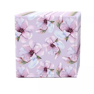 Набор салфеток, 100 % полиэстер, набор из 4 шт., 18x18 дюймов, мазок кисти, фиолетовые цветы