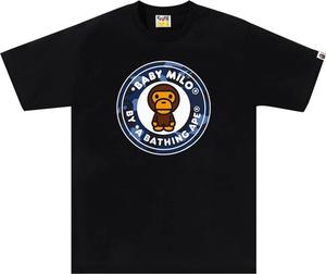 Футболка BAPE Color Camo Milo Busy Works 'Black/Navy', черный
