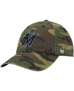 Мужская регулируемая кепка с камуфляжным принтом '47 Miami Marlins Team Clean Up '47 Brand