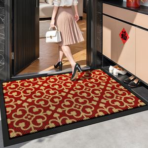Dajiang Ковер 80х150 см для прихожей, износостойкий, с пылесборным эффектом, дизайн "Благопожелание"