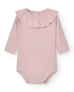 Набор из 2 детских боди с оборками на шее и длинными рукавами BABIDÚ, цвет Rosa