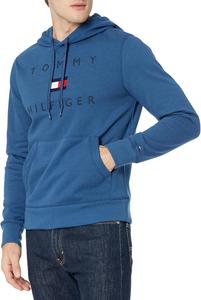 Мужская толстовка с капюшоном и логотипом Tommy Hilfiger с длинным рукавом, Blue Jean