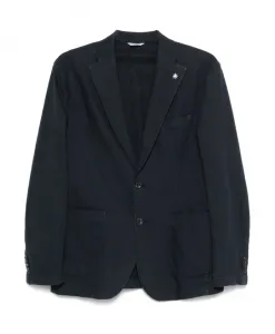 Синий пиджак с застежкой на пуговицы спереди. Manuel Ritz, синий