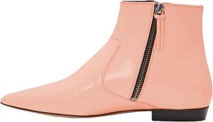 Женские ботильоны с острым носком и низким каблуком на молнии сбоку, короткие лакированные ботинки для повседневного и модного образа OAKUMSAS, Orange