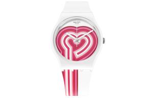 SWATCH Часы Unisex 34mm Pink Watch GW214, White Dial