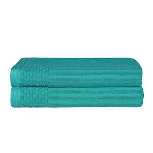 Набор ультравпитывающих банных полотенец из хлопчатобумажной ткани SUPERIOR из 2 предметов Soho в рубчик с текстурой, цвет Turquoise