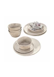 Набор посуды Luganville бежевый, 12 шт Loberon, бежевый