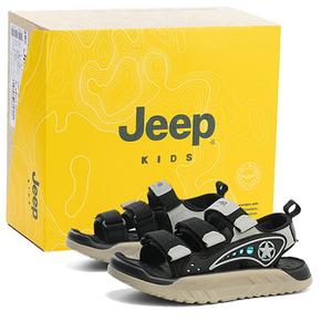 Сандалии детские, водонепроницаемые, износостойкие, дышащие, противоскользящие, с противоударным эффектом Jeep, черный/серый