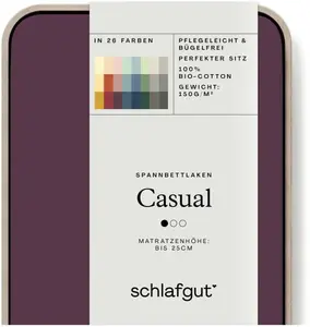 Schlafgut приталенная простыня "CASUAL и т.п. по размеру. 90х200 180-200х200 см, 1 шт., фиолетовый