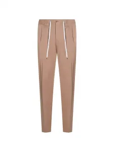 Брюки плиссе на завязках Pt Torino, бежевый