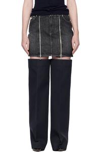 Jean Paul Gaultier Черная джинсовая мини-юбка на молнии спереди