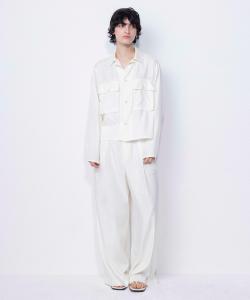 Широкие брюки из фибрил шамбре