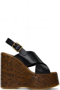 Черные босоножки Maxime на танкетке Chloé