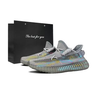 Yeezy Boost 350 V2 устойчивые к истиранию низкие повседневные кроссовки unisex gray Adidas Originals, серый