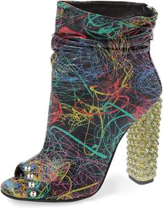 Женские стильные ботильоны FSJ с открытым носком и свободной посадкой, массивные каблуки, украшенные кристаллами, праздничные вечерние туфли, размер 4-15 US