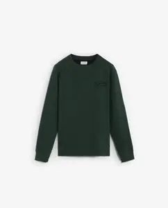 Мужская хлопковая толстовка с принтом и вышитым логотипом Scalpers, темно-зеленый