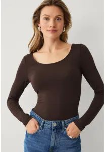 Мягкий топ с длинными рукавами mit rundhalsausschnitt Ellos Collection, Brown