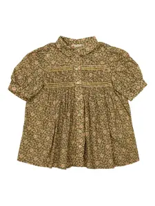 Топ с цветочным принтом на пуговицах Bonpoint, зеленый