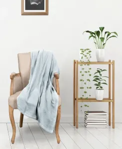 Хлопковое одеяло Chevron на все сезоны, размер Twin Superior, светло-голубой