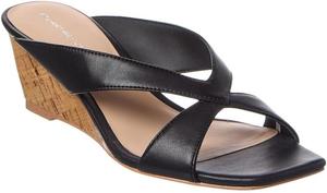 Кожаные сандалии на танкетке Stuart Weitzman Miami 50, черный