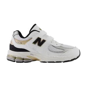 Кроссовки 2002R Hook & Loop Little Kid Wide, цвет White Black Gold