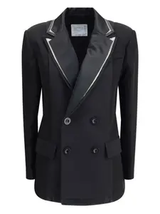 Двубортная куртка SACAI, черный