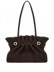 Ferragamo замшевая сумка на плечо, коричневый
