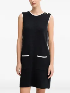 Мини-платье с карманами на пуговицах Barbour, черный