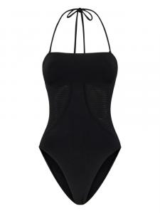 Сетчатый купальник с бретелью через шею Wolford, черный