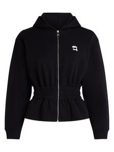 Толстовка с капюшоном на молнии Karl Lagerfeld Ikon, черный