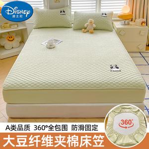 Disney Простыня на резинке 120х200 см, стеганая, водонепроницаемая, цвет Panda - Mustard Green