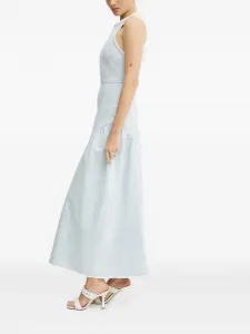 Длинное джинсовое платье без рукавов с бахромой IVY OAK, синий