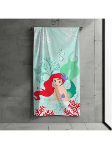 MTOnlinehandel Детское банное/пляжное полотенце "Ариэль, Русалочка" бирюзового цвета