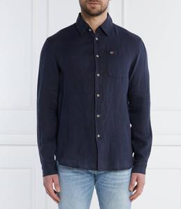 Льняная рубашка Napapijri Regular Fit, темно-синий