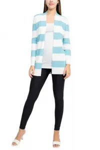 Вязаная куртка с открытым передом, длинными рукавами и полосатым узором Truedames