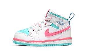 Кроссовки Jordan 1 Mid White Pink Green Soar TD