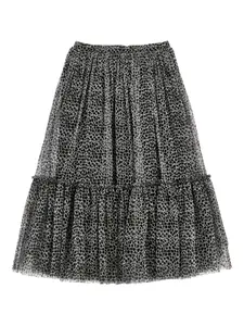 Пышная юбка с оборками и леопардовым принтом Philosophy Di Lorenzo Serafini Kids, белый