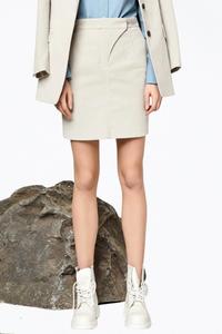 Растягивающаяся юбка из хлопкового вельвета в цвете кости LANDSCAPE, Bone