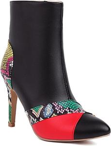 Женские ботильоны VOKLIN с заостренным носком на высоком каблуке-стилете, элегантные короткие ботинки с боковой молнией, Black-Velvet Lined