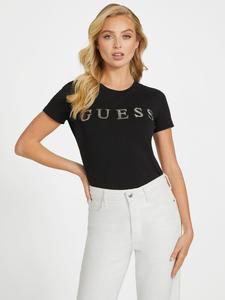 Футболка с логотипом Pepper Rhinestone Guess Factory, черный