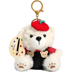 Little Painter Cookies Bear Plush Pendant 10.5cm Height ROUERXIONG